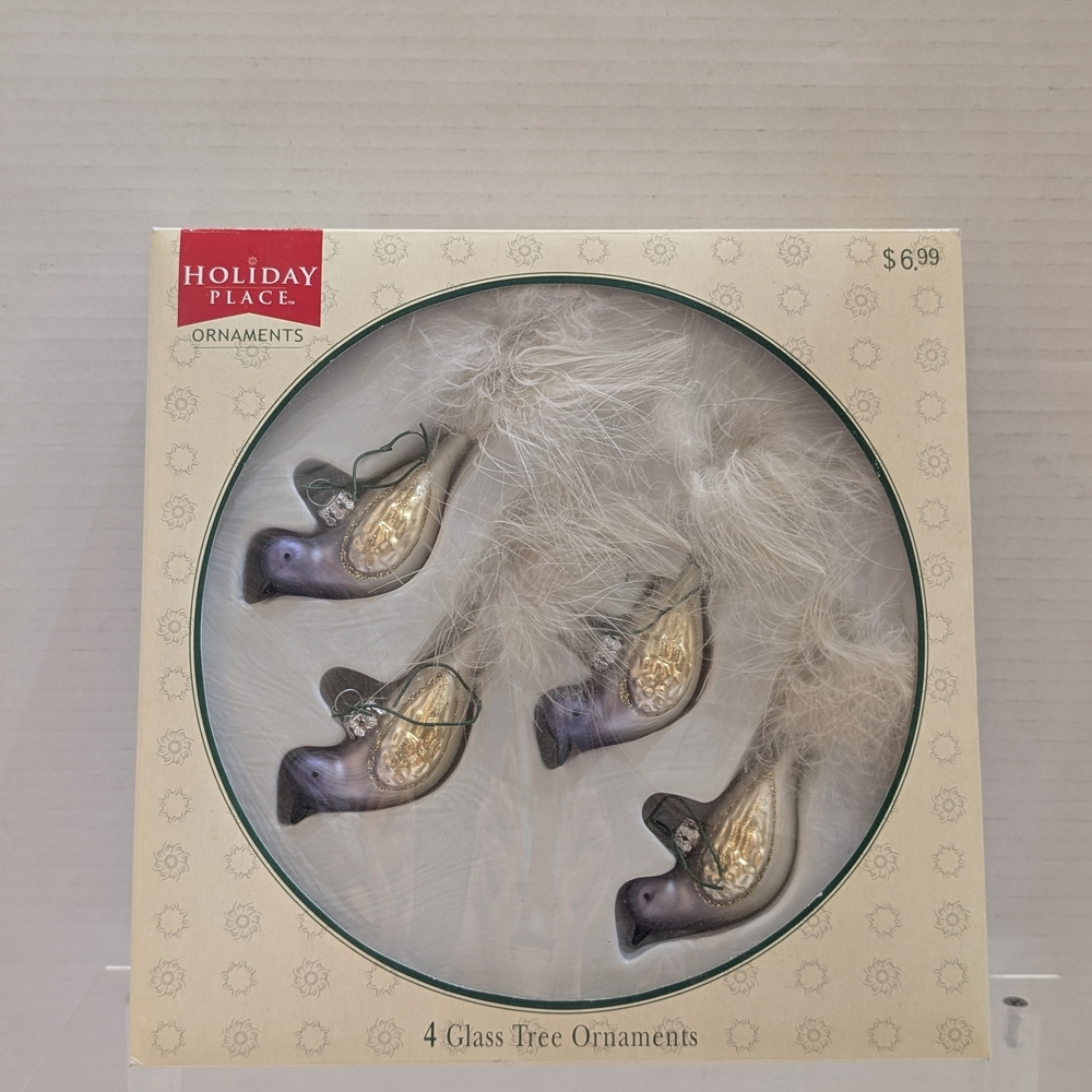 Holiday Place Glass Bird Ornaments